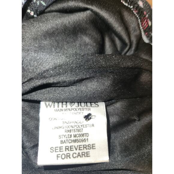 NWT With Jules Big Girls Long-Sleeve Printed Mesh Combo Dress Black Floral L - Picture 9 of 9